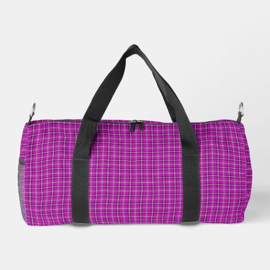 Pink Black Plaid Classic Pattern Duffle Bag (Rückseite)