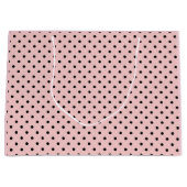 Pink Black Polak Dot Große Geschenktüte (Vorderseite)
