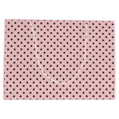 Pink Black Polak Dot Große Geschenktüte (Rückseite)