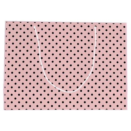 Pink Black Polak Dot Große Geschenktüte (Rückseite)