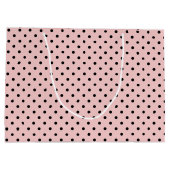 Pink Black Polak Dot Große Geschenktüte (Rückseite)