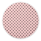 Pink Black Polak Dot Keramikknauf (Vorderseite)