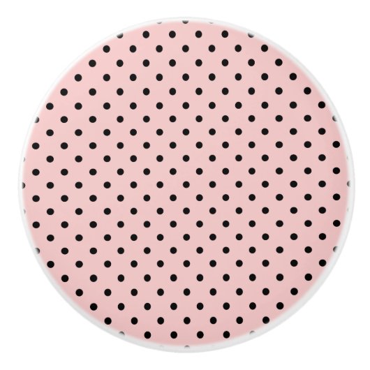 Pink Black Polak Dot Keramikknauf (Vorderseite)