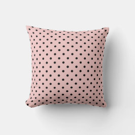 Pink Black Polak Dot Kissen