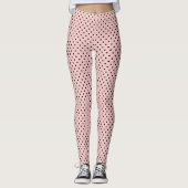 Pink Black Polak Dot Leggings (Vorderseite)