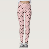 Pink Black Polak Dot Leggings (Vorderseite)