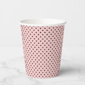 Pink Black Polak Dot Pappbecher (Rückseite)