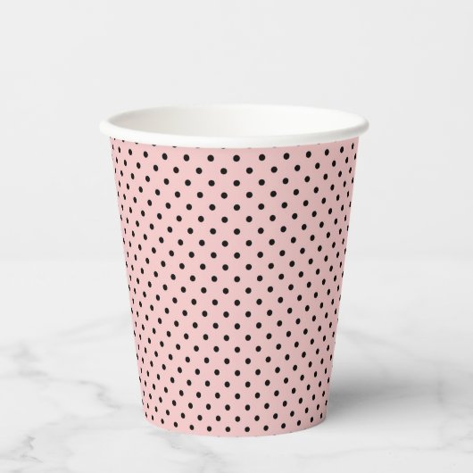 Pink Black Polak Dot Pappbecher (Vorderseite)