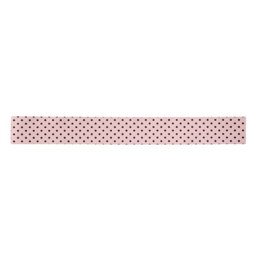 Pink Black Polak Dot Satinband (Vorderseite)