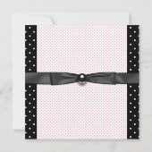 Pink Black Polka Dot Girl Foto Geburtsankündigung Ankündigung (Rückseite)