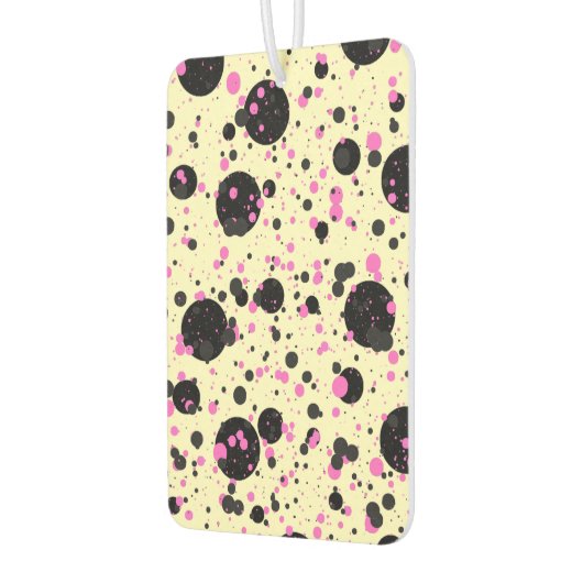 Pink & Black Polka Dot Glam Pattern Autolufterfrischer (Links)