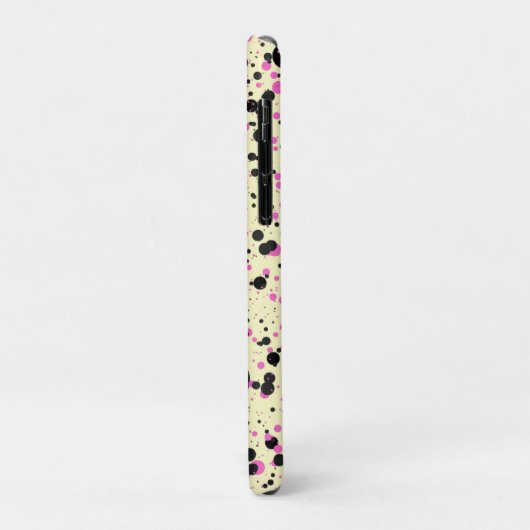 Pink & Black Polka Dot Glam Pattern Case-Mate iPhone Hülle (Hinten/Links)