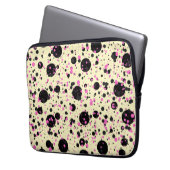 Pink & Black Polka Dot Glam Pattern Laptopschutzhülle (Vorderseite Links)