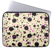 Pink & Black Polka Dot Glam Pattern Laptopschutzhülle (Vorderseite)