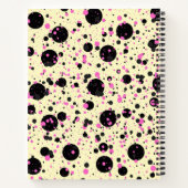 Pink & Black Polka Dot Glam Pattern Notizblock (Rückseite)