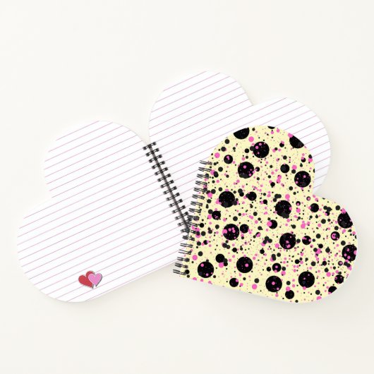 Pink & Black Polka Dot Glam Pattern Notizblock (Innenseite)