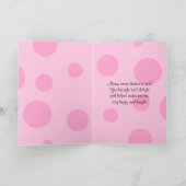 Pink Black Polka Dot Ribbon Bat Mitzvah Thank You Dankeskarte (Innenseite)