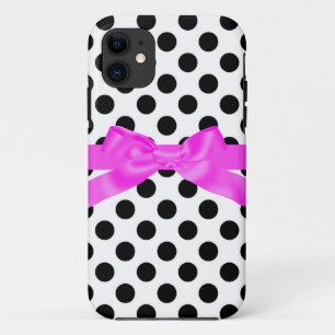 PINK BLACK POLKA DOT with BOW TEONE FALL Case-Mate iPhone Hülle