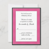 Pink & Black Polka Dots Bat Mitzvah Response Card RSVP Karte (Rückseite)