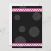 Pink Black Polka Dots Bow Bat Mitzvah Einladung (Rückseite)