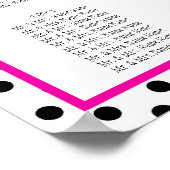Pink Black Polka Dots Hochzeitsdiagramm Poster (Ecke)
