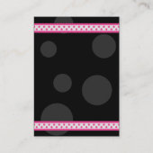 Pink Black Polka Dots Ribbon Bat Mitzvah Empfang Begleitkarte (Rückseite)