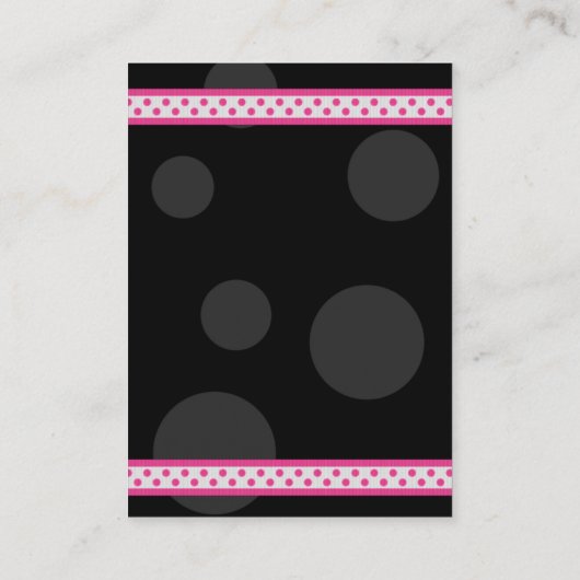 Pink Black Polka Dots Ribbon Bat Mitzvah Empfang Begleitkarte (Rückseite)