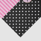 Pink Black Polka Dots Stripes Modern Paris Chic Seidenpapier (Ausschnitt)