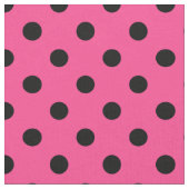 Pink Black Polka Dots Textil Stoff (Nahaufnahme)