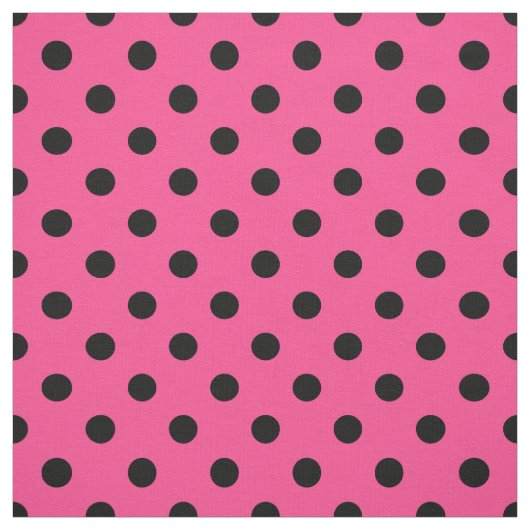 Pink Black Polka Dots Textil Stoff (Muster)
