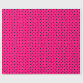Pink/Black Polka Dots Wrapping Paper Geschenkpapier (Flach)