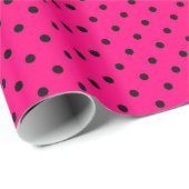 Pink/Black Polka Dots Wrapping Paper Geschenkpapier (Rolleneckpunkt)