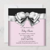 Pink Black Princess Baby Girl Dusche Einladung (Rückseite)