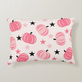 Pink & Black Pumpkin mit Stars Halloween & Autumn Dekokissen