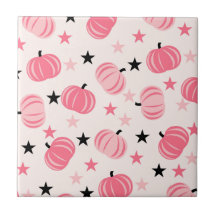 Pink & Black Pumpkin mit Stars Halloween & Autumn