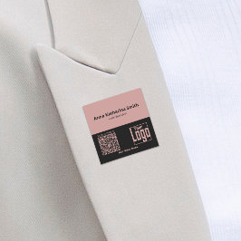 Pink Black QR-Code Logo Company Expertise Namensschild