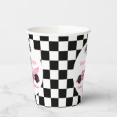 Pink Black Race Auto Ready Set Go Baby Dusche Pappbecher (Links)