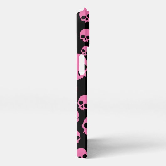 Pink Black Random Skulls Muster iPhone Hülle (Rechte Seite)