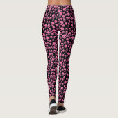 Pink Black Random Skulls Pattern Leggings (Rückseite)
