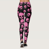 Pink Black Random Skulls Pattern Leggings (Rückseite)