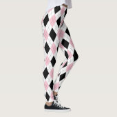 Pink Black Raute Girl Pattern Trendy Mode Leggings (Rechts)