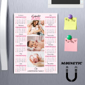 Pink Black Red 2026 Calendar Photo Collage Magnet