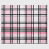Pink Black  Red Plaid Pattern Geschenkpapier (Flach)