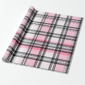Pink Black  Red Plaid Pattern Geschenkpapier (Ungerollt)