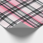 Pink Black  Red Plaid Pattern Geschenkpapier (Ecke)