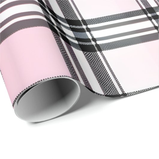 Pink Black  Red Plaid Pattern Geschenkpapier (Rolleneckpunkt)