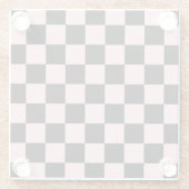 Pink Black Retro Karos Prüfplatinenmuster Glasuntersetzer (Rückseite)