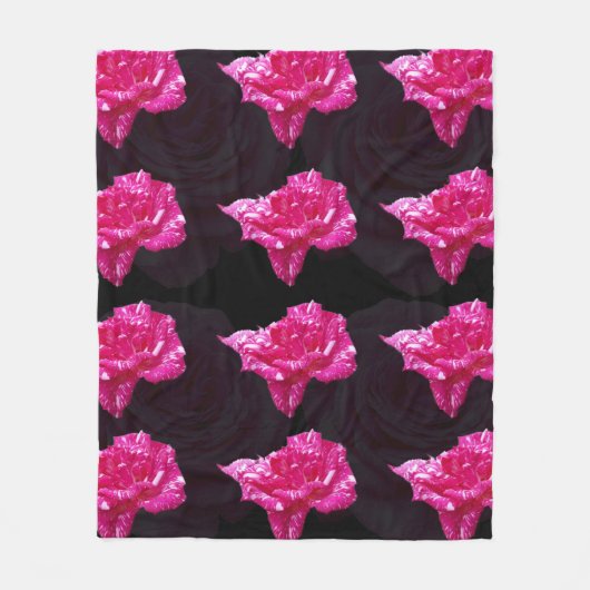 Pink Black Rose Candy Pattern, Fleecedecke (Vorderseite)