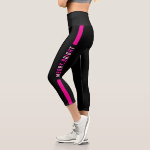 Pink Black Santa Claus Weihnachtsfeier Capri Leggings