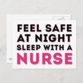 Pink Black Sassy Nurse Spaß Postkarte (Vorne/Hinten)